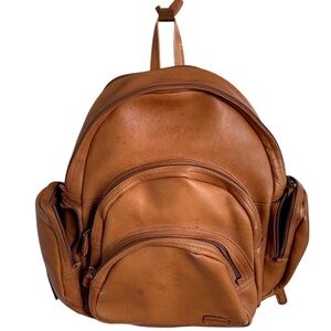 Dorado Classic Tan Leather Backpack School Gym Leisure